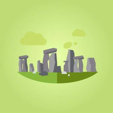 Stonehenge Vector Illustration in Flat Style Stock Illustration