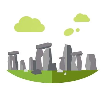 Stonehenge Vector Illustration in Flat Style Stock Illustration