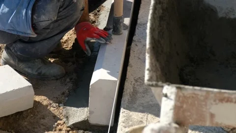 Stonemason Working in Construction 스톡 동영상 222836163