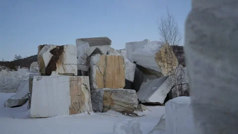 Stones in an abandoned quarry Stock Footage 325854052