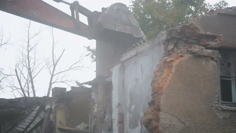 The stones and bricks broken fall down Stock Footage 98852980