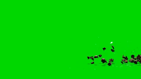 Stones and glass debris explode - isolated green screen footage Clip 3 스톡 동영상 33643481