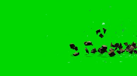 Stones and glass debris explode - isolated green screen footage Clip 5 스톡 동영상 33643580