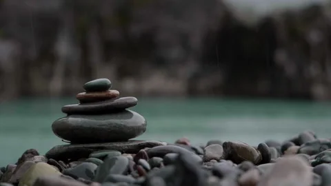 Stones and rain Stock Footage 190679446
