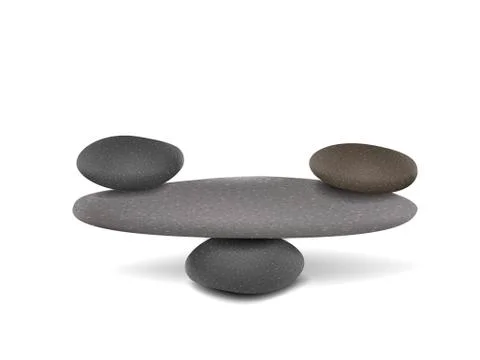 Stones balanced on flat stone bridge Stock Illustration
