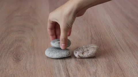 Stones in balanced pile Video stock 56612604