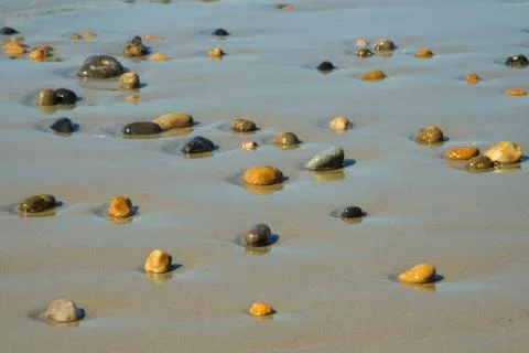 Stones on the beach background, texture Stock Photos