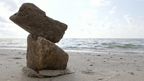 Stones on the beach Stock Footage 92921835