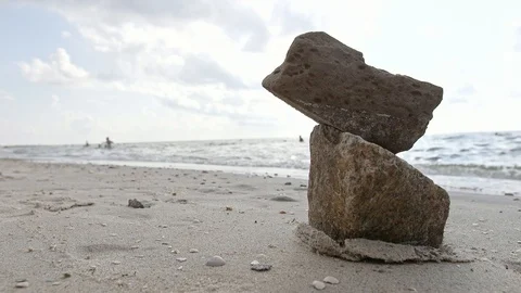 Stones on the beach Video stock 92922004