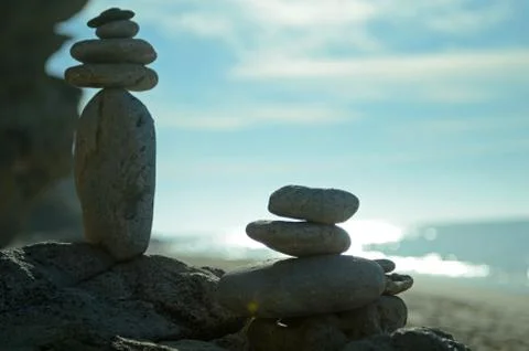 Stones on a beach Stock Photos