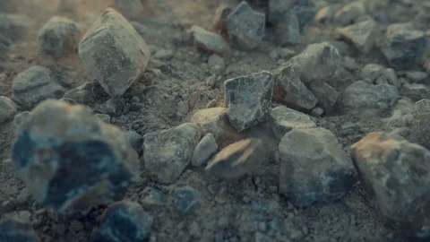 Stones falling in slow motion. Stock Footage 91827360