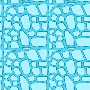 Stones handdrawn seamless blue pattern. Vector illustration. Stock Illustration