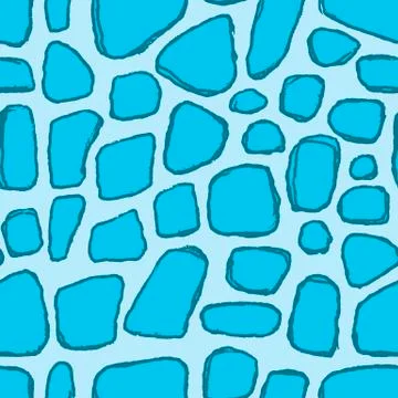 Stones handdrawn seamless blue pattern. Vector illustration. Illustrazione stock