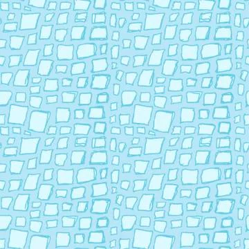 Stones handdrawn seamless blue pattern. Vector illustration. Illustrazione stock