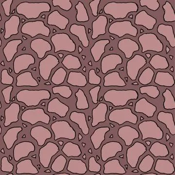 Stones handdrawn seamless brown pattern. Vector illustration. Illustrazione stock