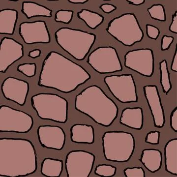 Stones handdrawn seamless brown pattern. Vector illustration. Illustrazione stock