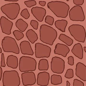 Stones handdrawn seamless brown pattern. Vector illustration. Stock Illustration