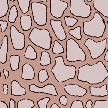 Stones handdrawn seamless brown pattern. Vector illustration. Stock Illustration