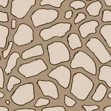 Stones handdrawn seamless brown pattern. Vector illustration. Illustrazione stock