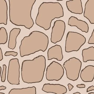 Stones handdrawn seamless brown pattern. Vector illustration. Stock Illustration