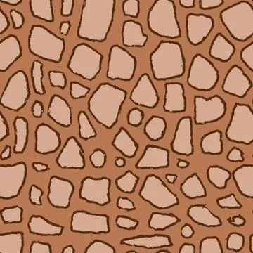 Stones handdrawn seamless brown pattern. Vector illustration. Stock Illustration