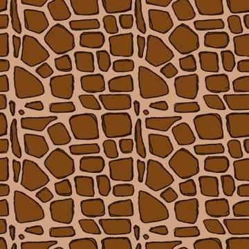 Stones handdrawn seamless brown pattern. Vector illustration. Stock Illustration