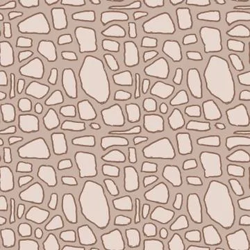 Stones handdrawn seamless brown pattern. Vector illustration. Illustrazione stock