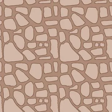 Stones handdrawn seamless brown pattern. Vector illustration. Illustrazione stock