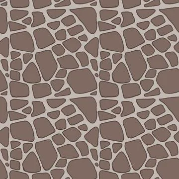 Stones handdrawn seamless brown pattern. Vector illustration. Illustrazione stock