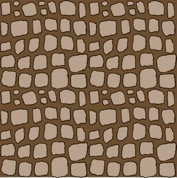 Stones handdrawn seamless brown pattern. Vector illustration. Illustrazione stock