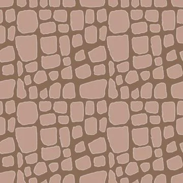 Stones handdrawn seamless brown pattern. Vector illustration. Stock Illustration