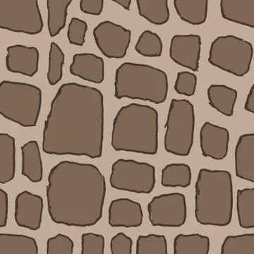 Stones handdrawn seamless brown pattern. Vector illustration. 库存插图