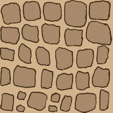 Stones handdrawn seamless brown pattern. Vector illustration. Illustrazione stock