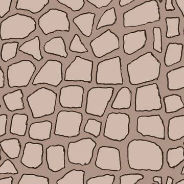 Stones handdrawn seamless brown pattern. Vector illustration. Stock Illustration