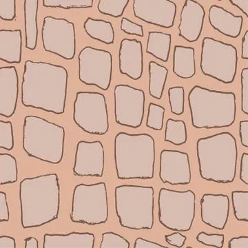 Stones handdrawn seamless brown pattern. Vector illustration. イラスト素材