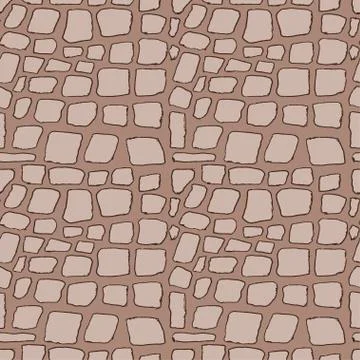 Stones handdrawn seamless brown pattern. Vector illustration. Illustrazione stock