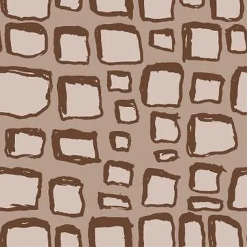 Stones handdrawn seamless brown pattern. Vector illustration. Stock Illustration