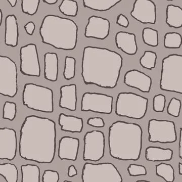 Stones handdrawn seamless brown pattern. Vector illustration. Stock Illustration