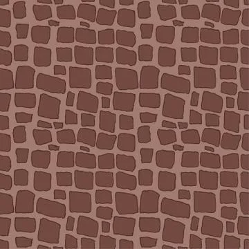 Stones handdrawn seamless brown pattern. Vector illustration. Illustrazione stock