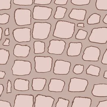Stones handdrawn seamless brown pattern. Vector illustration. Stock Illustration