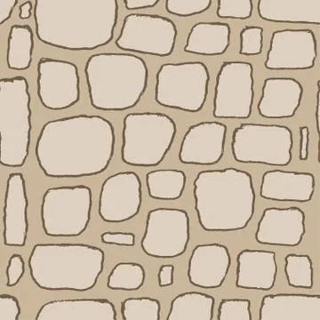 Stones handdrawn seamless brown pattern. Vector illustration. Illustrazione stock