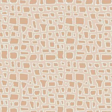 Stones handdrawn seamless brown pattern. Vector illustration. Illustrazione stock