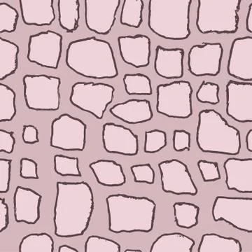 Stones handdrawn seamless brown pattern. Vector illustration. Illustrazione stock