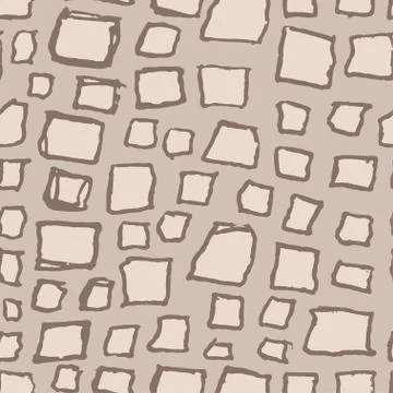 Stones handdrawn seamless brown pattern. Vector illustration. Stock Illustration