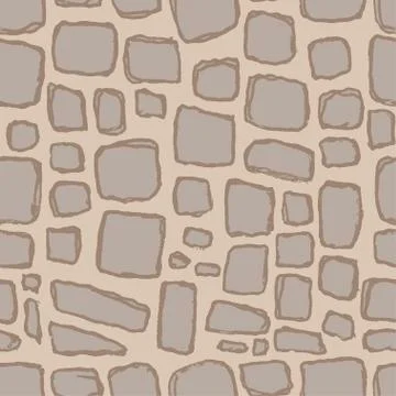 Stones handdrawn seamless brown pattern. Vector illustration. Stock Illustration