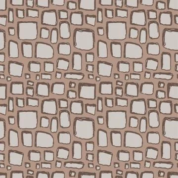 Stones handdrawn seamless brown pattern. Vector illustration. イラスト素材