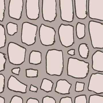 Stones handdrawn seamless brown pattern. Vector illustration. Illustrazione stock