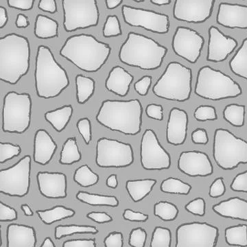 Stones handdrawn seamless gray pattern. Vector illustration. Stock Illustration