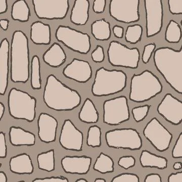 Stones handdrawn seamless gray pattern. Vector illustration. Illustrazione stock