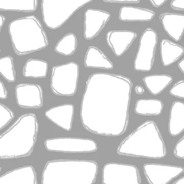 Stones handdrawn seamless gray pattern. Vector illustration. Stock Illustration
